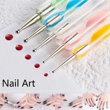 Renkli Nail Art Nokta Kalem Seti, 5'li, Uygulama Araçları