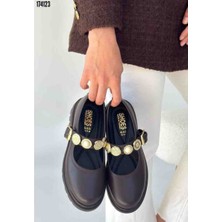 Okira Kahverengi Cilt Oxford Ayakkabı, Kırmızı Gül Figürlü Kolye Hediye