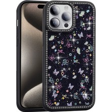 Apple iPhone 14 Pro Kılıf Taşlı ve Simli Tasarım  Azra Kapak