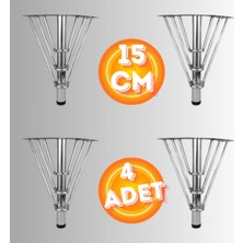 15 cm Metal 3 Telli Koltuk Ayağı Mobilya Ayağı Ünite Ayağı Konsol Ayağı Puf Berjer Ayağı (4 Adet)