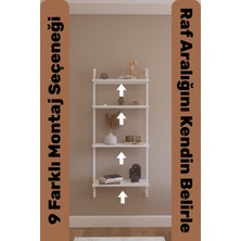 Solto Home OB4-43 Duvara Monte Modüler 4 Raflı Beyaz Metal Kitaplık | Modern Dekoratif Beyaz Duvar Rafı | Reyon Rafı | Ofis – Salon - Mağaza Raf Sitemi