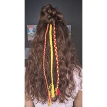 Rasta Gs Taraftar Örgülü Saç Ipi 3'lü Lastik Tokalı