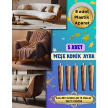 15CM-5 Adet- Naturel Ahşap ve Meşe Boyalı Koltuk Ayakları