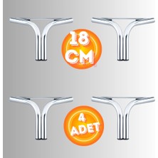 18 cm Metal Magnolia Koltuk Ayağı Mobilya Ayağı Ünite Ayağı Konsol Ayağı Puf Berjer Ayağı (4 Adet)