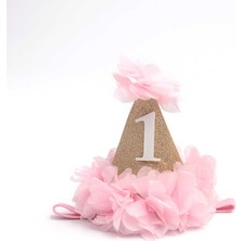 Le Mabelle Pembe  1 Yaş Huni Doğum Günü Tacı