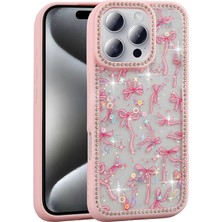 Apple iPhone 16 Pro Kılıf Taşlı ve Simli Tasarım  Azra Kapak