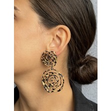 Dairesel Kahverengi Leopar Küpe