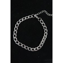 316L Çelik Kalın Klasik Model Gümüş Renk Erkek Bileklik - TJ-EB3741