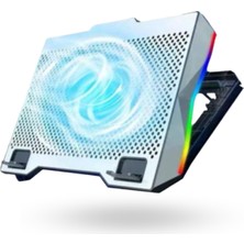 Büro Ev Ofis Için Fanlı Rgb Işıklı Standlı Metalik Notebook Soğutucu