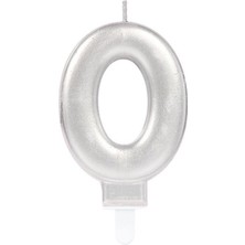 0 Rakam Mum Gümüş Renk