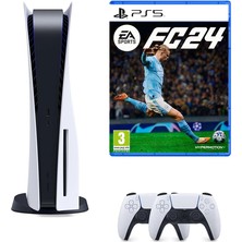 Playstation 5 Disk Li + 2. Dualsense Kol + Ps5 Ea Sports Fc 24 (Ithalatçı Garantili) Trcl Pzrm