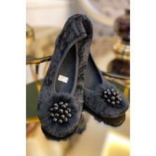 Ceyda Babet Ceyda Shoes Süslü Kadife Ev,hac, Umre Babeti, Hediye, Günlük Babet,tüylü Babet, Panduf, Patik, Gösteri Pisi Pisi