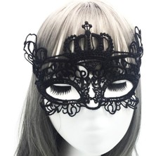 Siyah Dantel Işlemeli Balo Maskesi 9 No