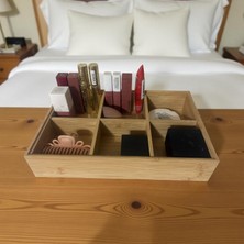 Bambu Kozmetik Makyaj Düzenleme Kutusu - Çok Amaçlı Organizer Düzenleyici