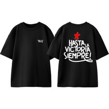 Che Guevara 1 Tasarım Sırt Baskılı Pamuk Siyah Oversize T-Shirt