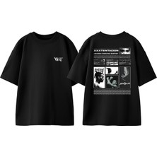 Xxxtentacion 4 Tasarım Sırt Baskılı Pamuk Siyah Oversize T-Shirt