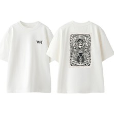 Guns N Roses 8 Tasarım Sırt Baskılı Pamuk Beyaz Oversize T-Shirt