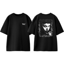 Mayhem 6 Tasarım Sırt Baskılı Pamuk Siyah Oversize T-Shirt