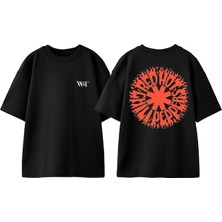 Red Hot Chili Peppers 3 Tasarım Sırt Baskılı Pamuk Siyah Oversize T-Shirt