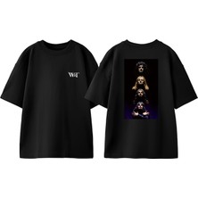 Quenn A Night Opera Tasarım Sırt Baskılı Pamuk Siyah Oversize T-Shirt