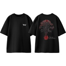 Red Hot Chili Peppers 9 Tasarım Sırt Baskılı Pamuk Siyah Oversize T-Shirt