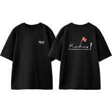 Türkiye Korkma Tasarım Sırt Baskılı Pamuk Siyah Oversize T-Shirt
