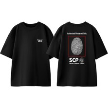 Scp Foundation 2 Tasarım Sırt Baskılı Pamuk Siyah Oversize T-Shirt