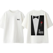 The Godfather 1972 Tasarım Sırt Baskılı Pamuk Beyaz Oversize T-Shirt