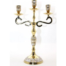 Pirinç Sedefli 3'lü Şamdan 18912