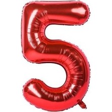 Benim Marifetlerim 5 Rakamı Kırmızı Folyo Balon 16 Inch 40 cm