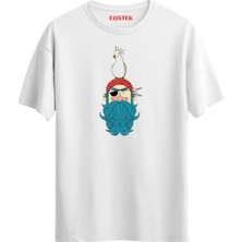 Korsan ve Papağan Baskılı T-Shirt, Erkek Tişört, Kadın Tişört, Unisex T-Shirt