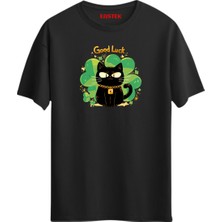 Kara Kedi ve Şans T-Shirt, Erkek Tişört, Kadın Tişört, Unisex T-Shirt