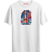 Space Launch Baskılı Tasarım T-Shirt