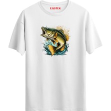 Fishing Splash Baskılı T-Shirt