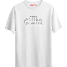 Singapur Baskılı Unisex Regular T-Shirt