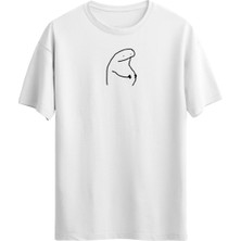 Öcük Göbek Minimal Baskılı Unisex T-Shirt