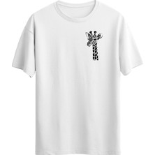 Zürafa Minimal Baskılı Unisex Regular T-Shirt
