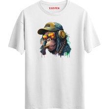 Headphone Splash Baskılı T-Shirt