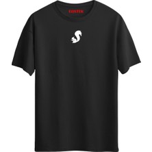 Kedi Balık Minimal Baskılı Unisex Regular T-Shirt