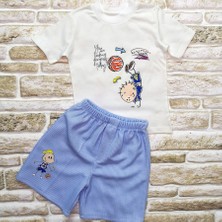 Diji Baby 1-2-3 Yaş Topçu Erkek Çocuk Baskılı Şortlu Kısa Kollu Tişört 2li Erkek Bebek Takımı