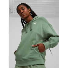 Puma Kadın Düz Sweatshırt Eucalyptus Yeşil Kapüşon Yaka Regular Fit Hoodie 67657344 Sezonluk Rahat