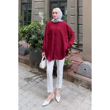 Kraşlı Gömlek Bordo