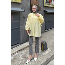 Kol Detaylı Gömlek 
oversize Gömlek Sarı