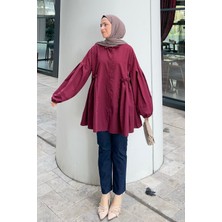 Lopez Balon Kol Tunik Bordo