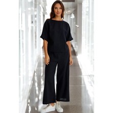 Yazlık Kısa Kol Alt Üst Keten Takım