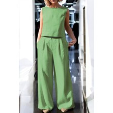 Kolsuz Yazlık Alt Üst Keten Takım