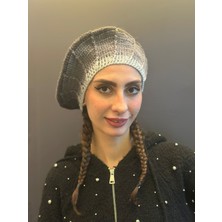 Gri Füme El Örgüsü Fransız Ressam Bere