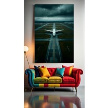 Kalkmaya Hazır Uçak 1 Ev Duvar Salon Güzellik Salonu Ofis Dükkan Dekarasyon Kanvas Tablo