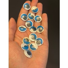 15 Adet 1 cm Plastik Yapıştırma Oynar Göz Oyuncak Bebek Göz
