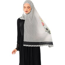 Zaytoon Şal Filistin Zeytin Dalı Kefiye Püskülsüz Dijital Baskılı Kadın Şal 70x180 cm